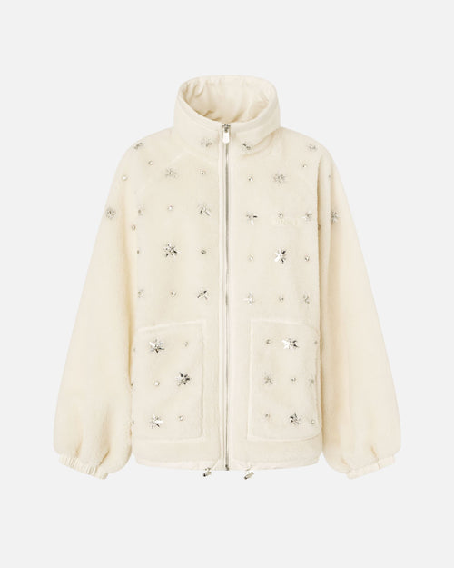 PINKO BOMBER IN PILE CON RICAMO GIOIELLO
