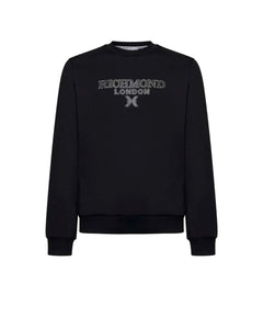 RICHMOND SPORT FELPA GIROCOLLO CON SCRITTA FRONTALE APPLICATA