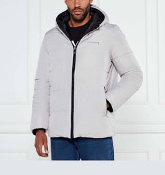 RICHMOND SPORT GIUBBOTTO NERO UOMO CON CAPPUCCIO DOUBLE FACE CON LOGO