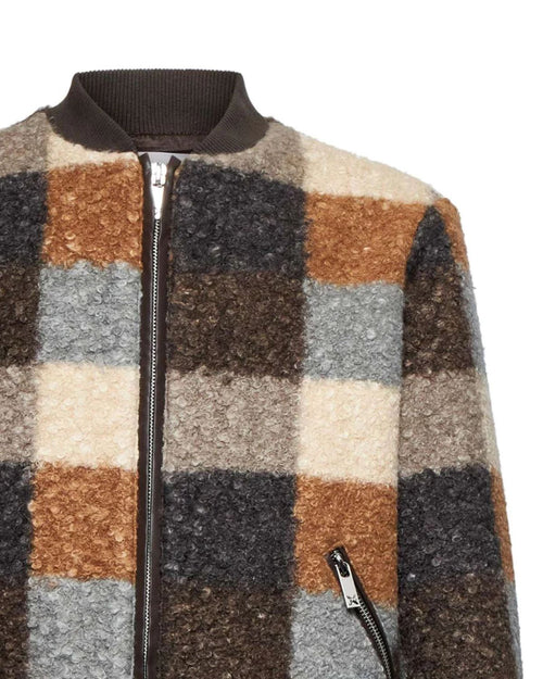 RICHMOND SPORT BOMBER FANTASIA CHECK CON ZIP E TASCHE