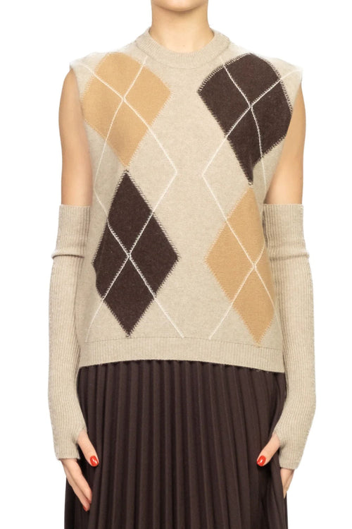 VICOLO GILET ROMBI CON MANICOTTI