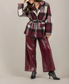 VICOLO GIACCA CAPPOTTO QUADRI CON CINTURA