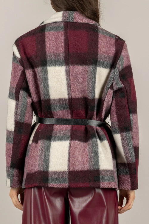 VICOLO GIACCA CAPPOTTO QUADRI CON CINTURA