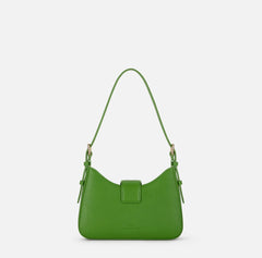 Elisabetta Franchi Borsa Ecopelle verde Aloe piccola a spalla logo EF oro PE26