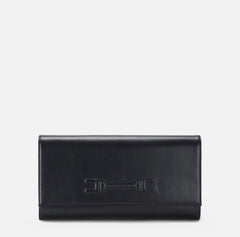 Elisabetta Franchi Borsa a mano in vera pelle color Nero logo in rilievo PE26