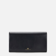 Elisabetta Franchi Borsa a mano in vera pelle color Nero logo in rilievo PE26