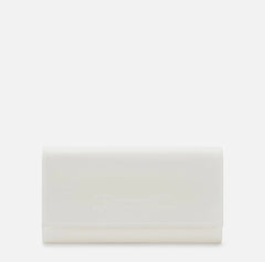 Elisabetta Franchi Borsa a mano in vera pelle color Avorio logo in rilievo PE26 PE26