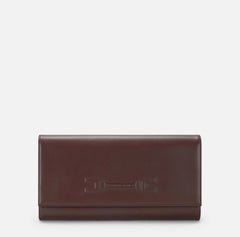 Elisabetta Franchi Borsa a mano in vera pelle color cacao logo inciso PE26