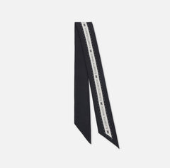 Elisabetta Franchi Foulard nero in twill di seta logo EF PE26