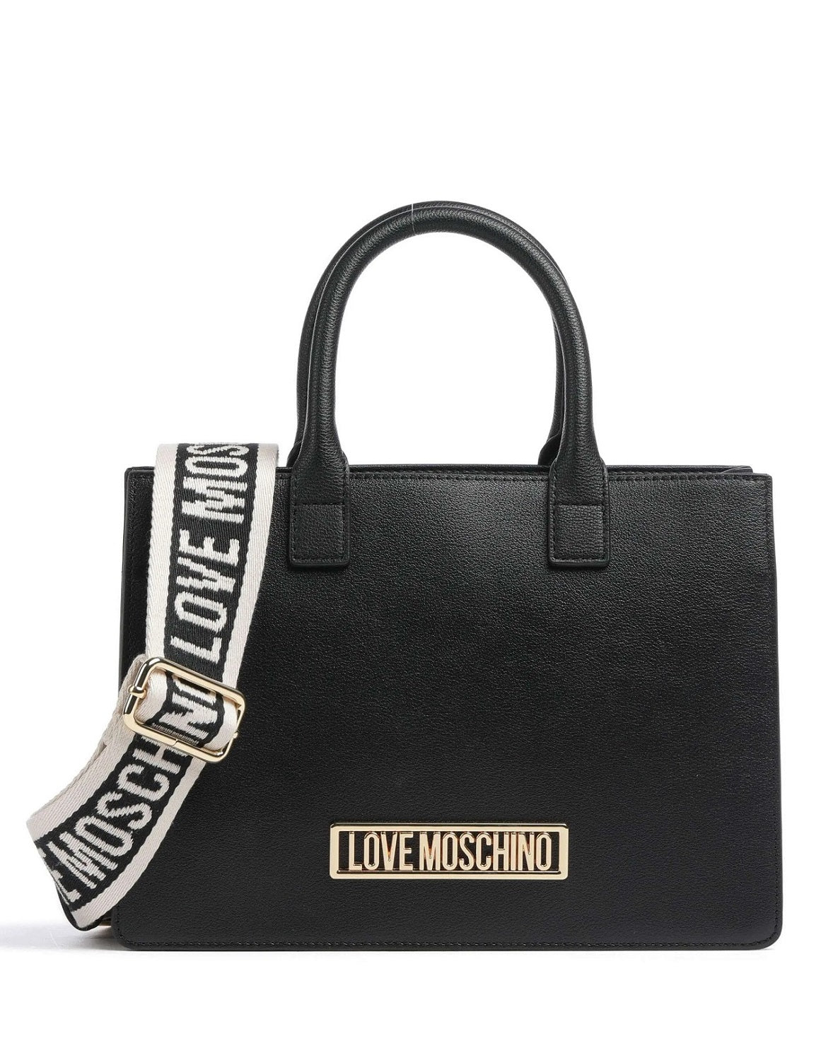 BORSA A MANO CON TRACOLLA LOGATA LOVE MOSCHINO Blackout Fashion Taranto