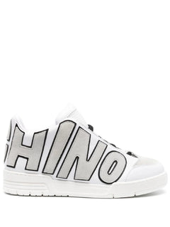 MOSCHINO COUTURE SNEAKERS ALTE BIANCO CON LOGO CUCITO