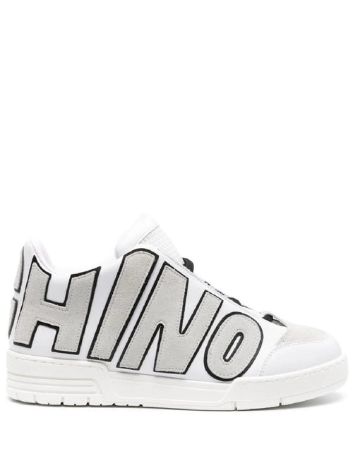 MOSCHINO COUTURE SNEAKERS ALTE BIANCO CON LOGO CUCITO
