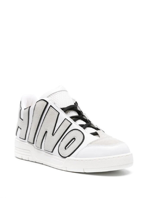 MOSCHINO COUTURE SNEAKERS ALTE BIANCO CON LOGO CUCITO