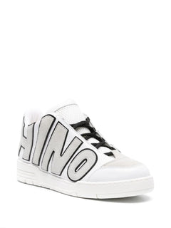 MOSCHINO COUTURE SNEAKERS ALTE BIANCO CON LOGO CUCITO