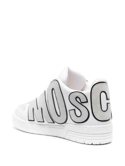 MOSCHINO COUTURE SNEAKERS ALTE BIANCO CON LOGO CUCITO