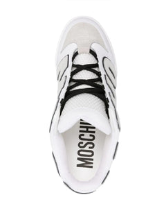 MOSCHINO COUTURE SNEAKERS ALTE BIANCO CON LOGO CUCITO