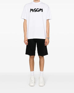 MSGM T-SHIRT BIANCO CON LOGO CENTRALE