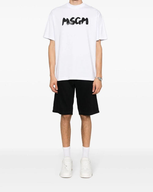 MSGM T-SHIRT BIANCO CON LOGO CENTRALE