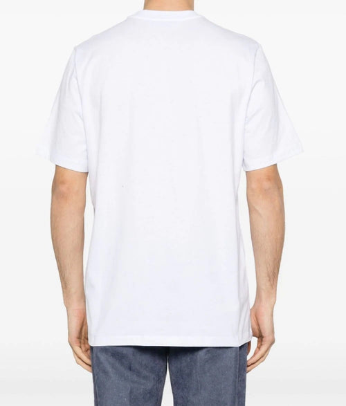 MSGM T-SHIRT BIANCO CON FANTASIA PITTURA