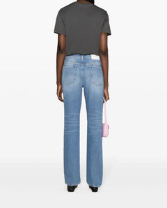 PINKO PANTALONE IN DENIM A PALAZZO LAVAGGIO CHIARO