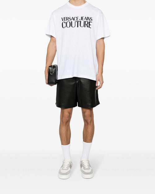 VERSACE JEANS COUTURE T-SHIRT BIANCA CON STAMPA NERA