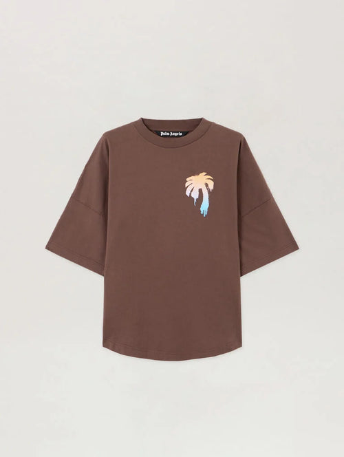 PALM ANGELS Uomo T-shirt Brown white-PE26