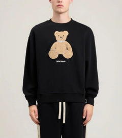 Felpa Palm Angels - Logo Teddy - Nero/Beige PE26