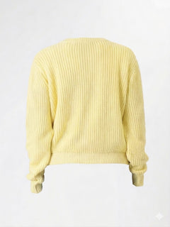 HAVE ONE Donna Cardigan A Quattro Bottoni Giallo-PE26