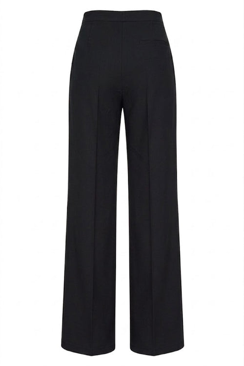 VICOLO pantalone nero a vita alta-PE26