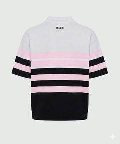 MSGM Uomo Maglia Multicolor A Strisce Nera-PE26