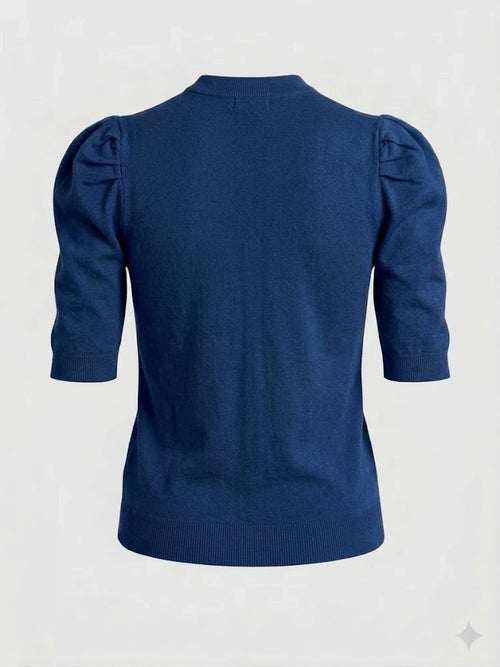 HAVE ONE Donna Maglia Con Sbuffo Blu-PE26