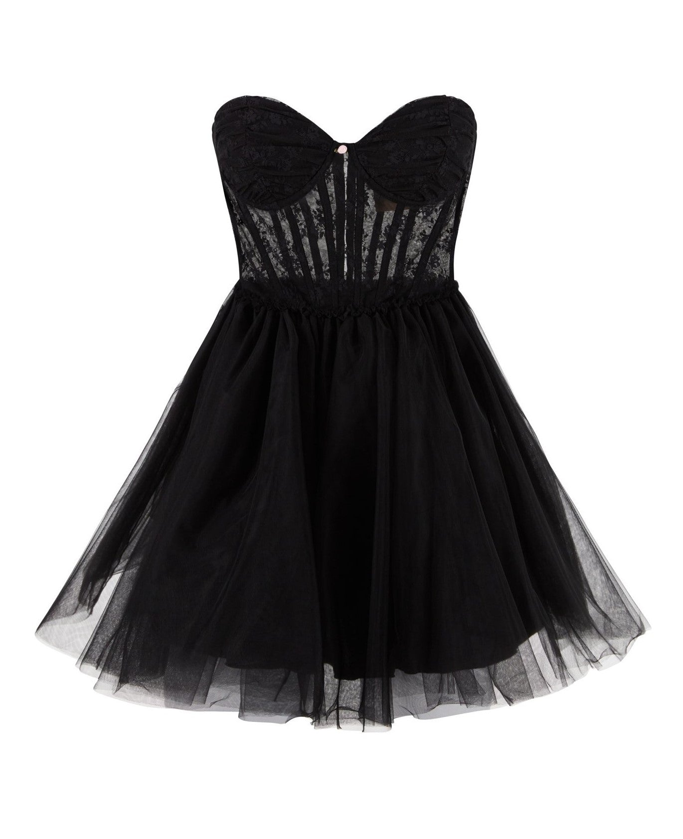 ABITO NERO CORTO IN TULLE ANIYE BY