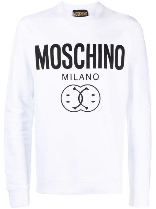 FELPA BIANCO CON STAMPA LOGATA MOSCHINO COUTURE