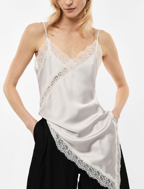 Imperial Canotta Donna Bianca | Top Pizzo Asimmetrico PE26