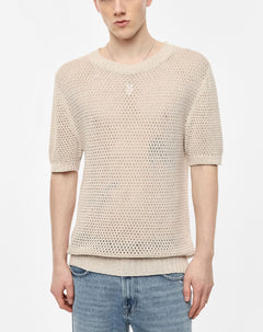 Imperial Maglia Uomo Beige | Traforata a Rete Manica Corta PE26