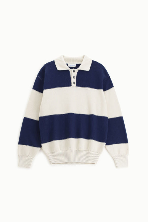 IMPERIAL Uomo Maglia Polo A Righe Ecru/blu-PE26