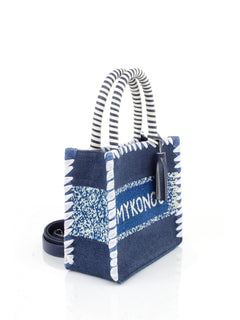 DE SIENA BORSA A MANO BLU MYKONOS