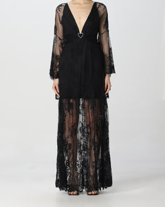 ABITO NERO IN PIZZO CON MANICHE AMPIE ANIYE BY