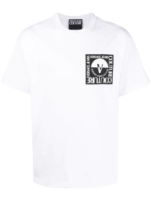 T-SHIRT BIANCO LOGO IN ALTO VERSACE JEANS COUTURE