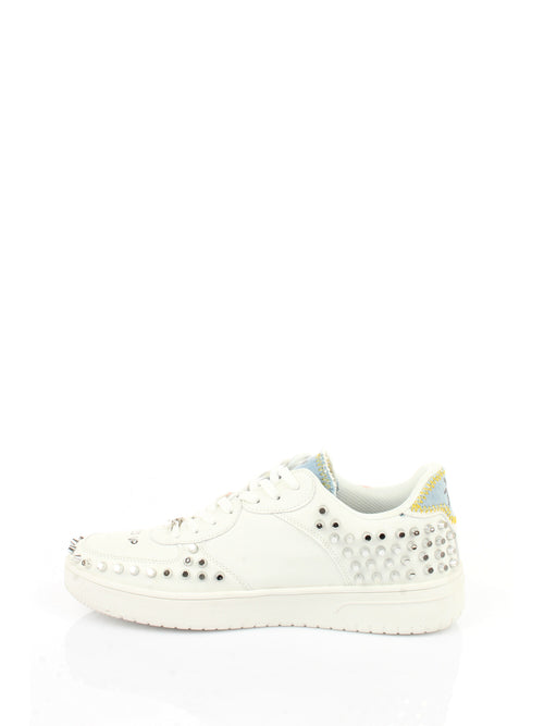 JOHN RICHMOND SNEAKER CON STAMPA CENTRALE E BORCHIE BIANCO