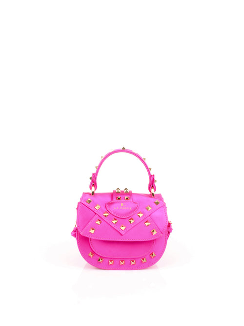 LA CARRIE BAG BORSA MINI CON TRACOLLA E BORCHIE FUXIA