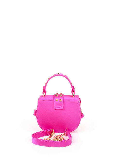 LA CARRIE BAG BORSA MINI CON TRACOLLA E BORCHIE FUXIA