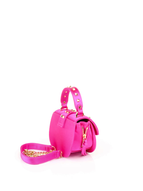 LA CARRIE BAG BORSA MINI CON TRACOLLA E BORCHIE FUXIA