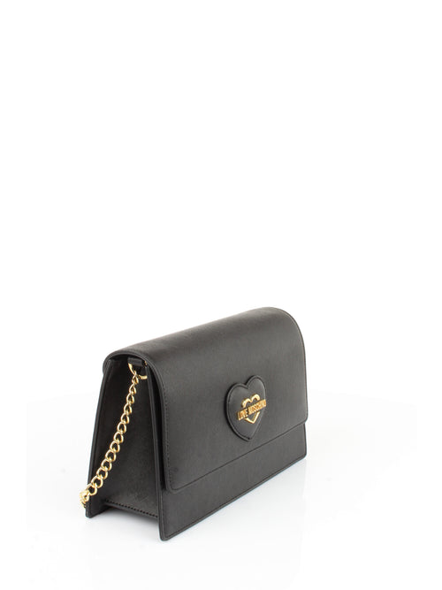 LOVE MOSCHINO BORSA A SPALLA CON TRACOLLA NERO