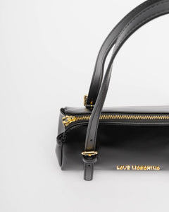 Love Moschino Borsa a Spalla Donna Nera Logo Oro PE26