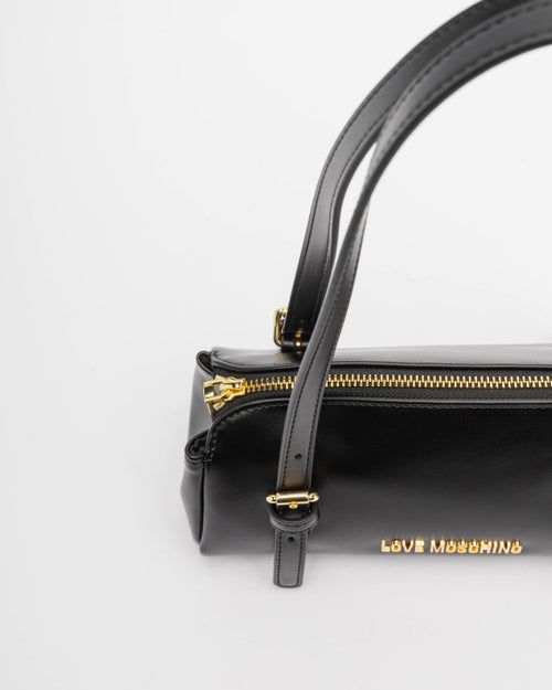 Love Moschino Borsa a Spalla Donna Nera Logo Oro PE26