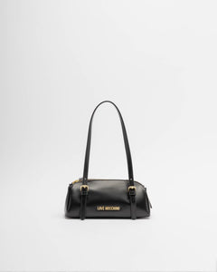 Love Moschino Borsa a Spalla Donna Nera Logo Oro PE26