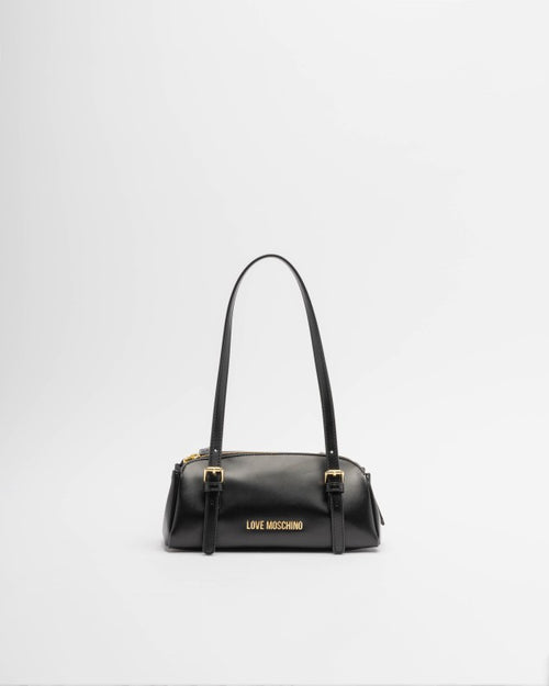 Love Moschino Borsa a Spalla Donna Nera Logo Oro PE26