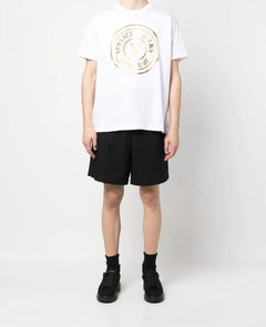 T-SHIRT BIANCO/ORO CON LOGO TONDO VERSACE JEANS COUTURE