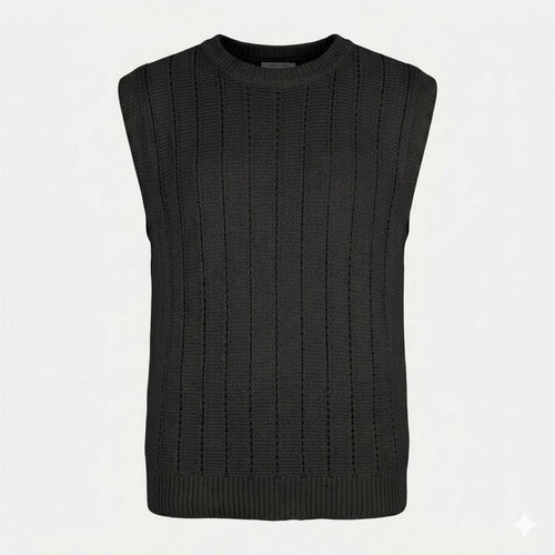 IMPERIAL Uomo Maglia Smanicata Traforata Nero-PE26